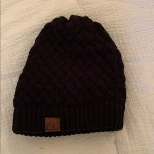 CC black knit hat